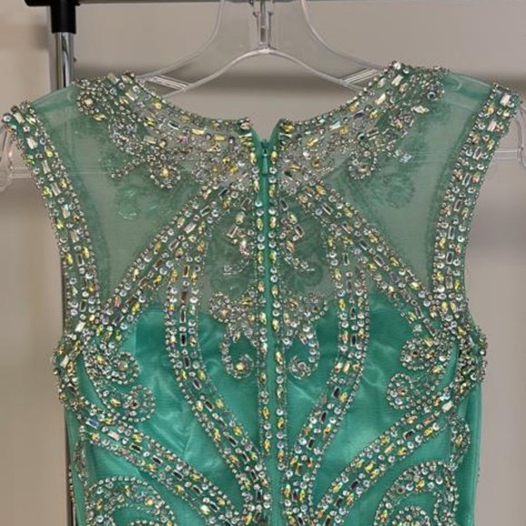 Aqua Blue Dress Size 6 Wedding Guest Dress/Prom Dress - Picture 5 of 6